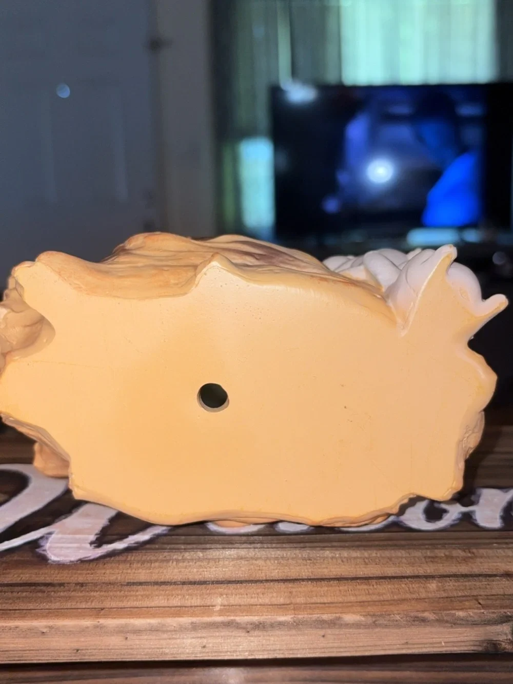 Resin Piglet Planter in Warm Tan and Cream